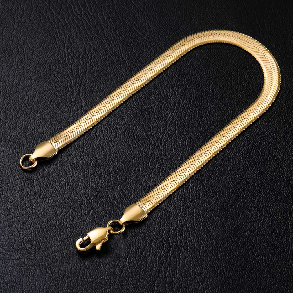 6mm Herringbone Bracelet in Gold