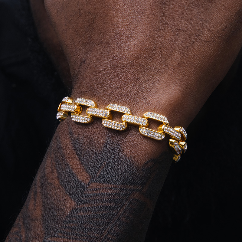 12mm Iced Rectangle Bracelet