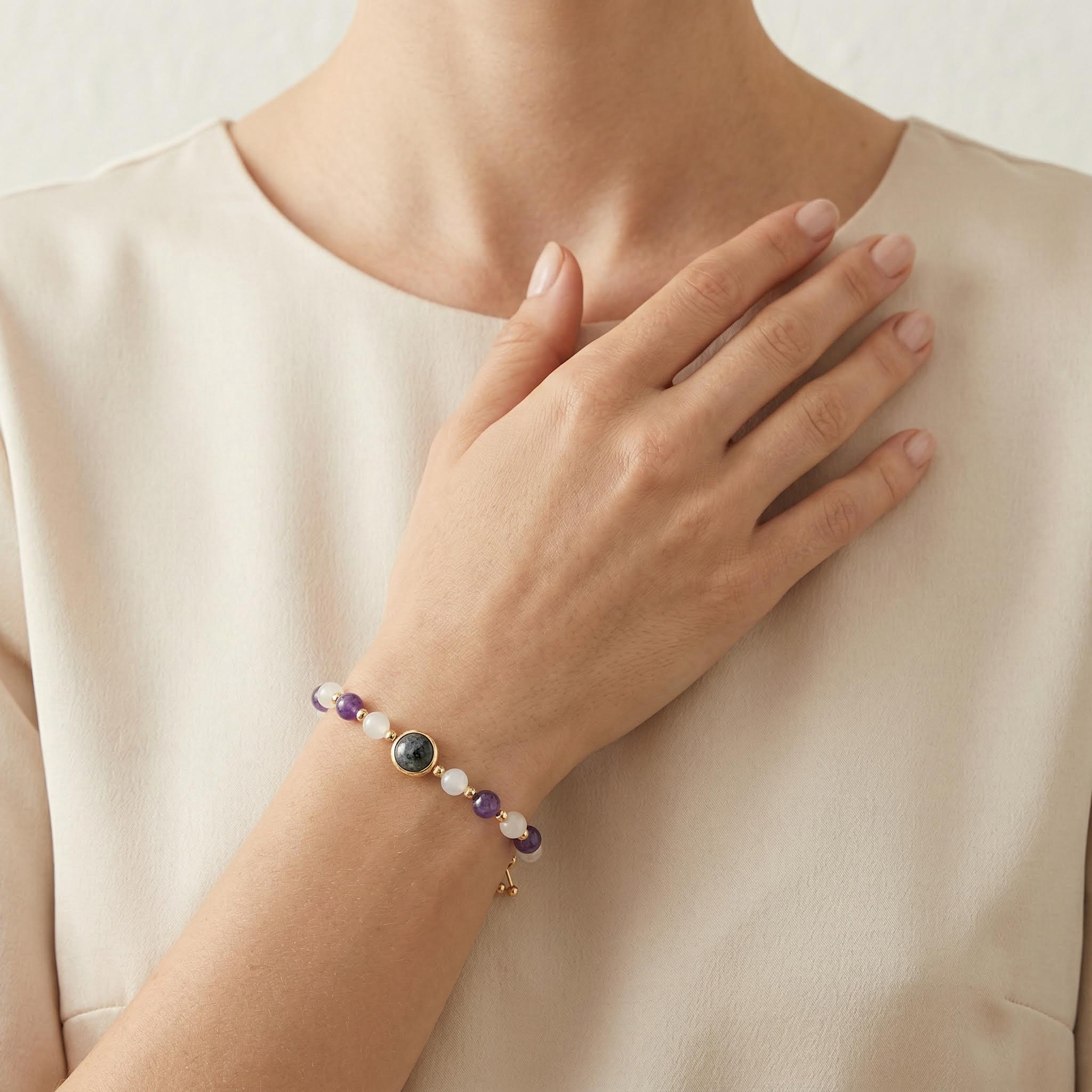 Amethyst Transfer Beads Bracelet