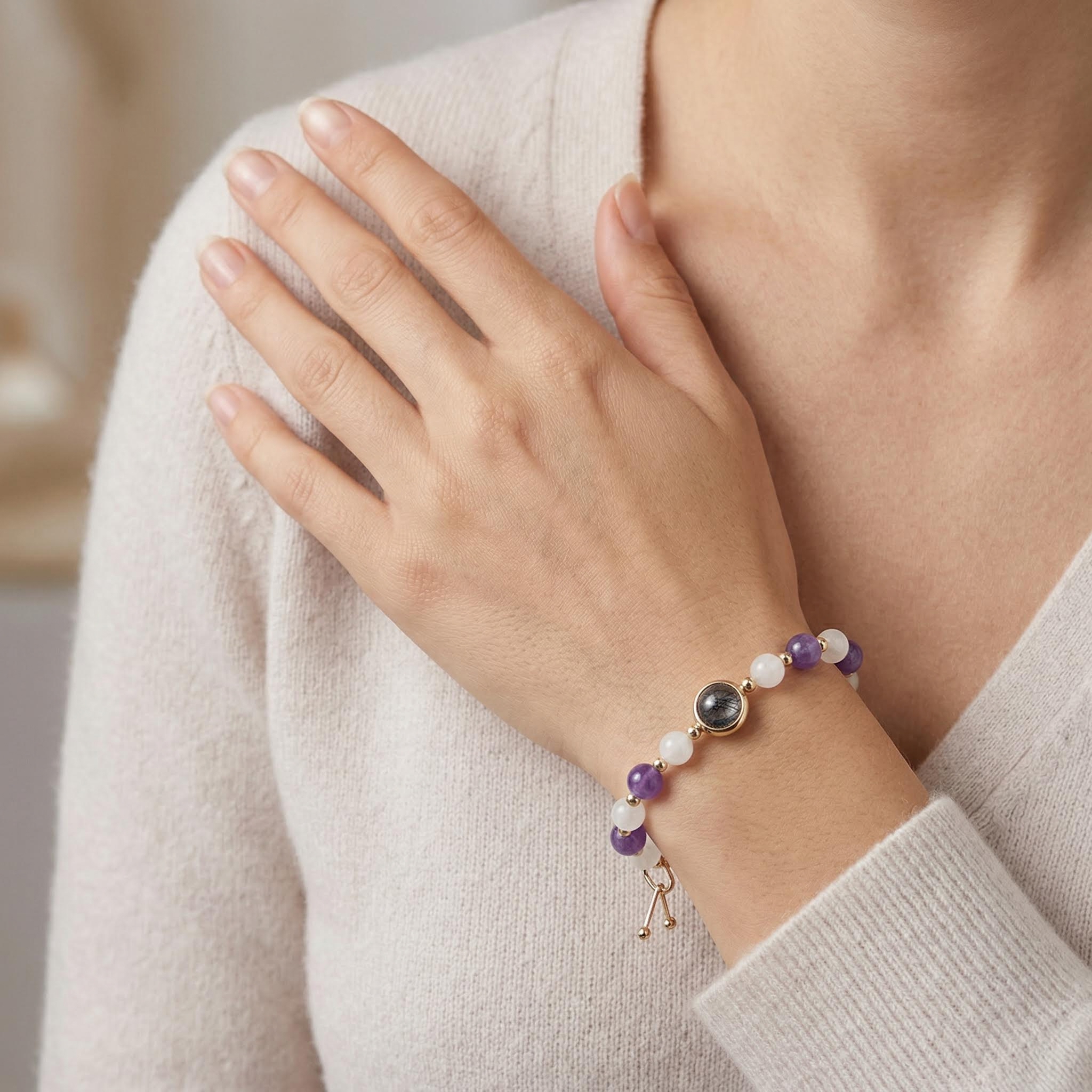 Amethyst Transfer Beads Bracelet