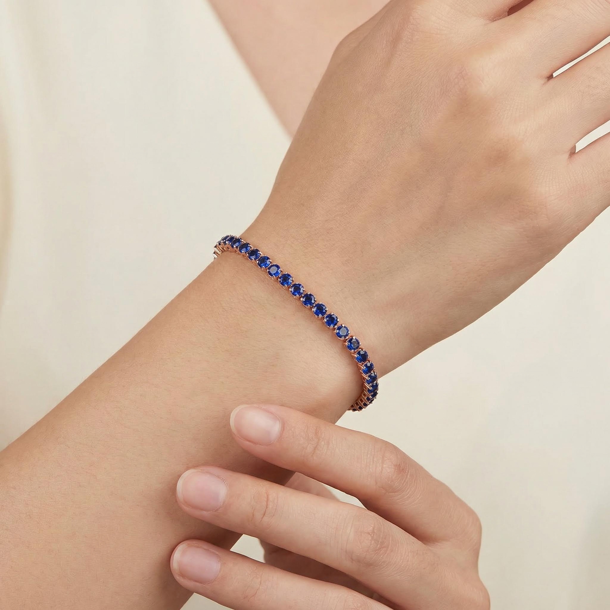 4mm Sapphire Tennis Chain Bracelet