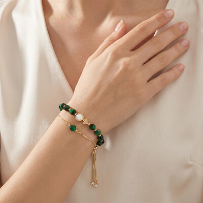 Natural Crystal Stone Adjustable Bracelet Set