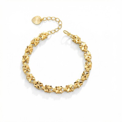 6mm Four-leaf Clover Bracelet in Gold