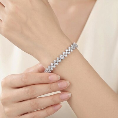 7mm Roman Round-cut Tennis Bracelet