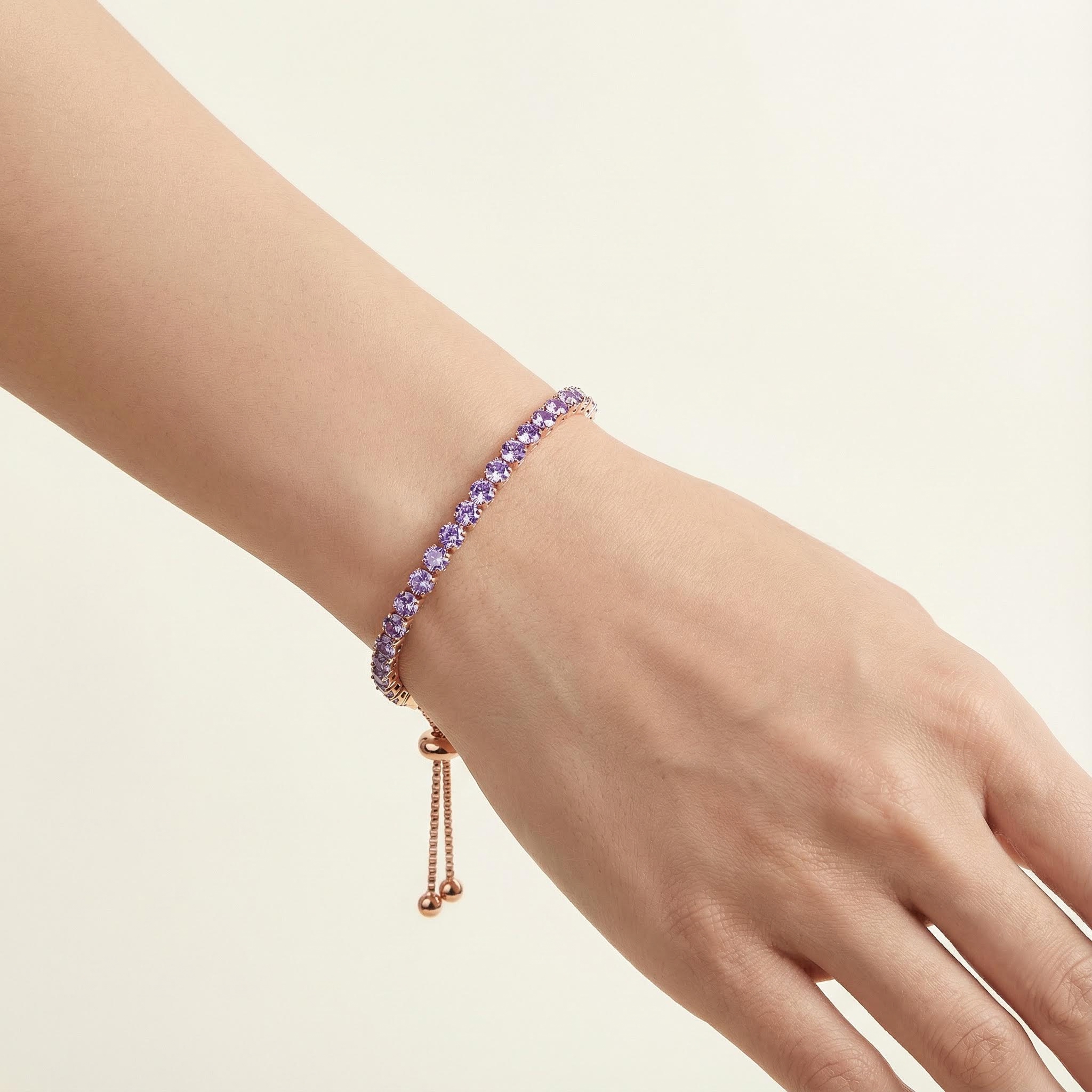 4mm Purple Stones Tennis Bracelet