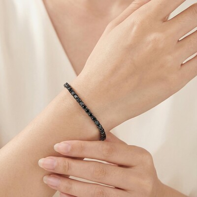 4mm Black Stones Tennis Bracelet