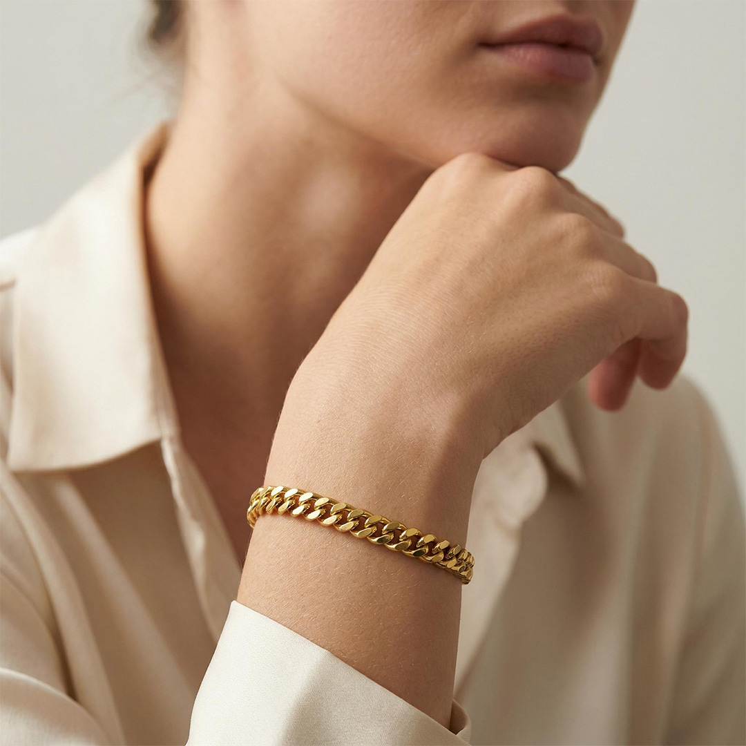 Women's 5mm Cuban Bracelet in Gold