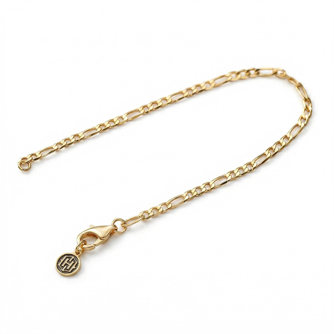 Women's 3mm Figaro Bracelet in Gold