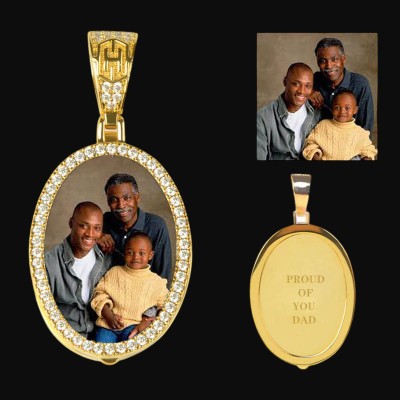  Custom Oval Shape Photo Pendant