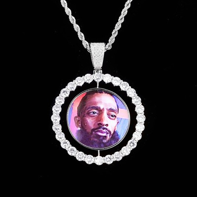 Iced Custom Rotating Photo Pendant