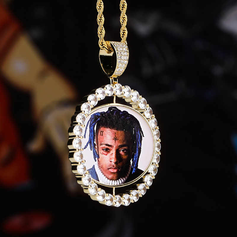 Iced Custom Rotating Photo Pendant