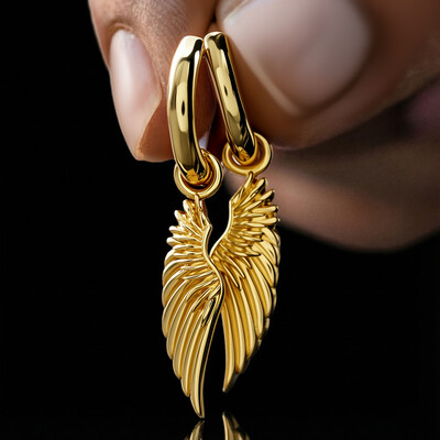 Angel Wings Earrings in Gold