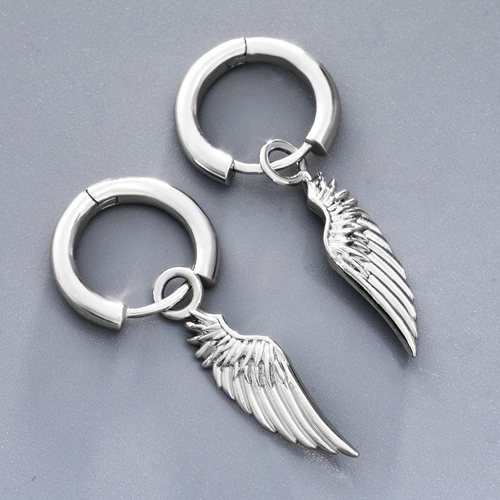 Angel Wings Earrings in White Gold Angel Wings Earrings in White Gold