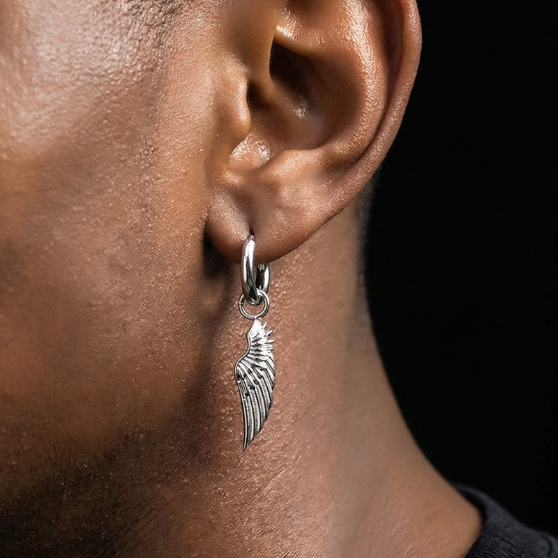 Angel Wings Earrings in White Gold Angel Wings Earrings in White Gold