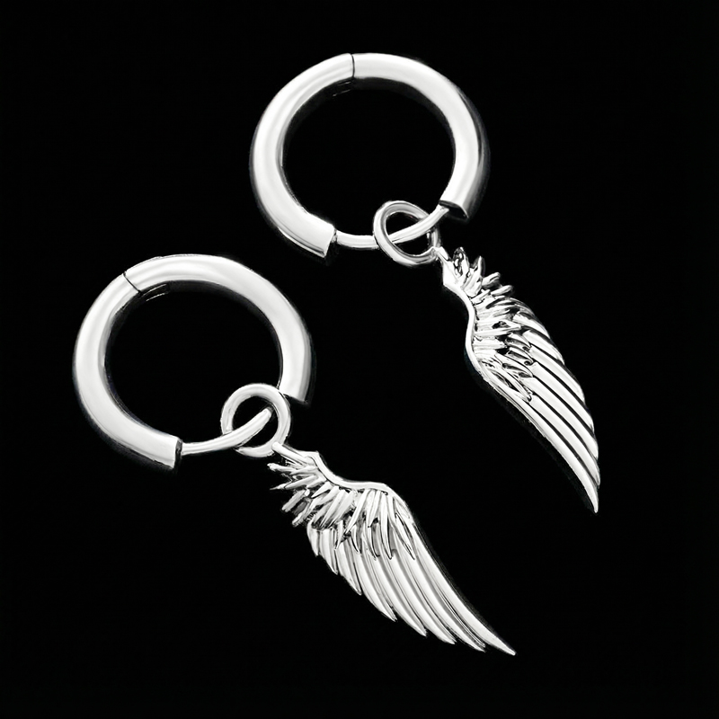 Angel Wings Earrings in White Gold Angel Wings Earrings in White Gold