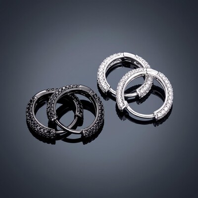Iced Circle Hoop Earrings