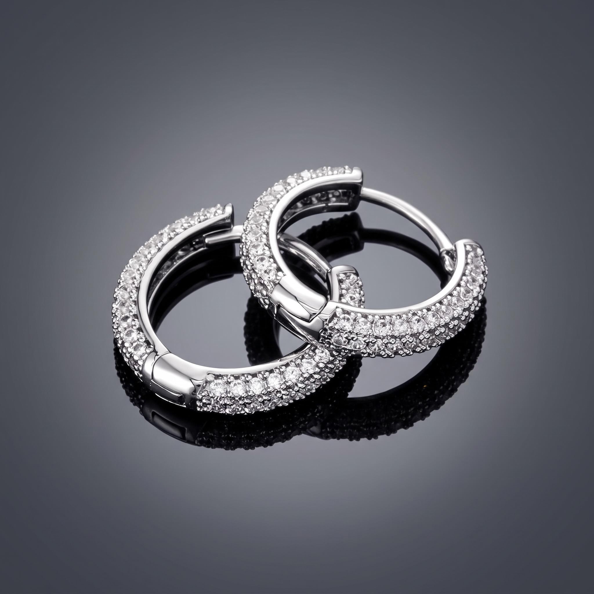 Iced Circle Hoop Earrings