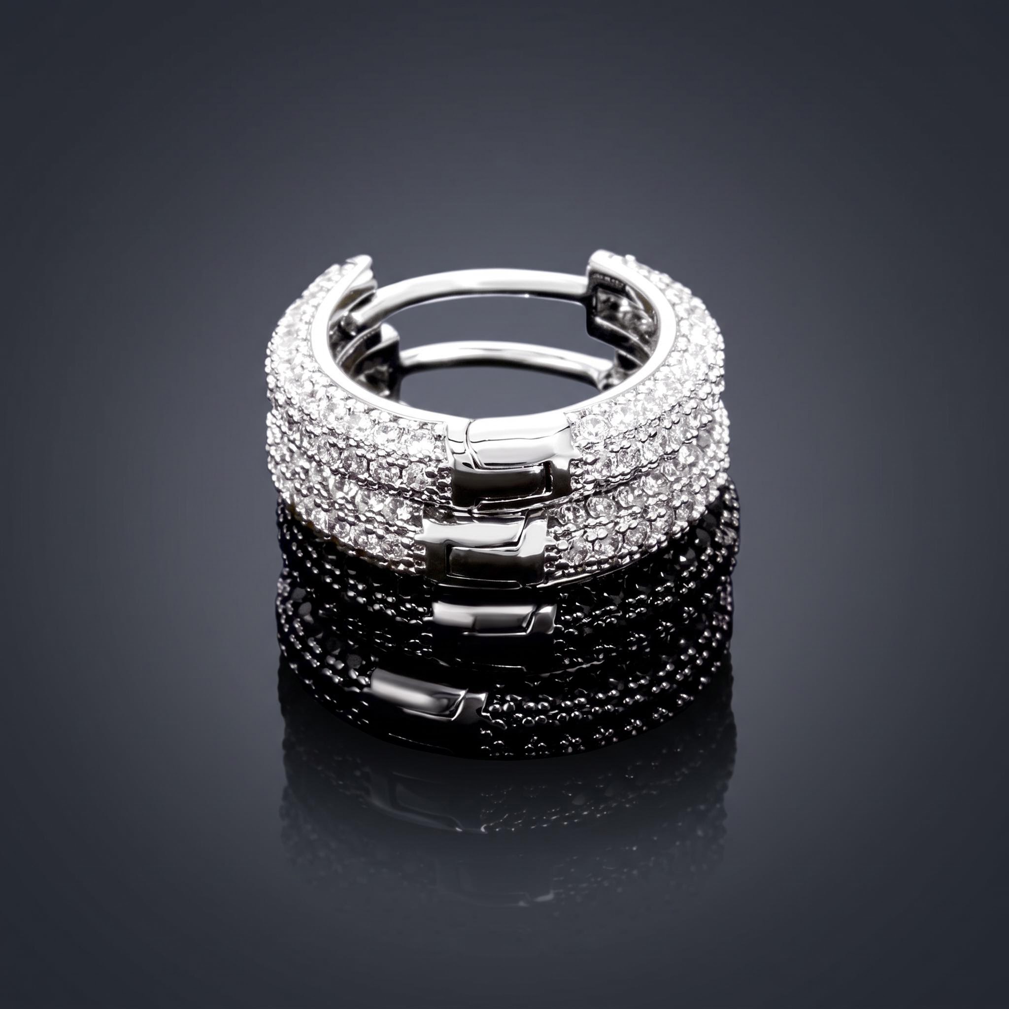 Iced Circle Hoop Earrings