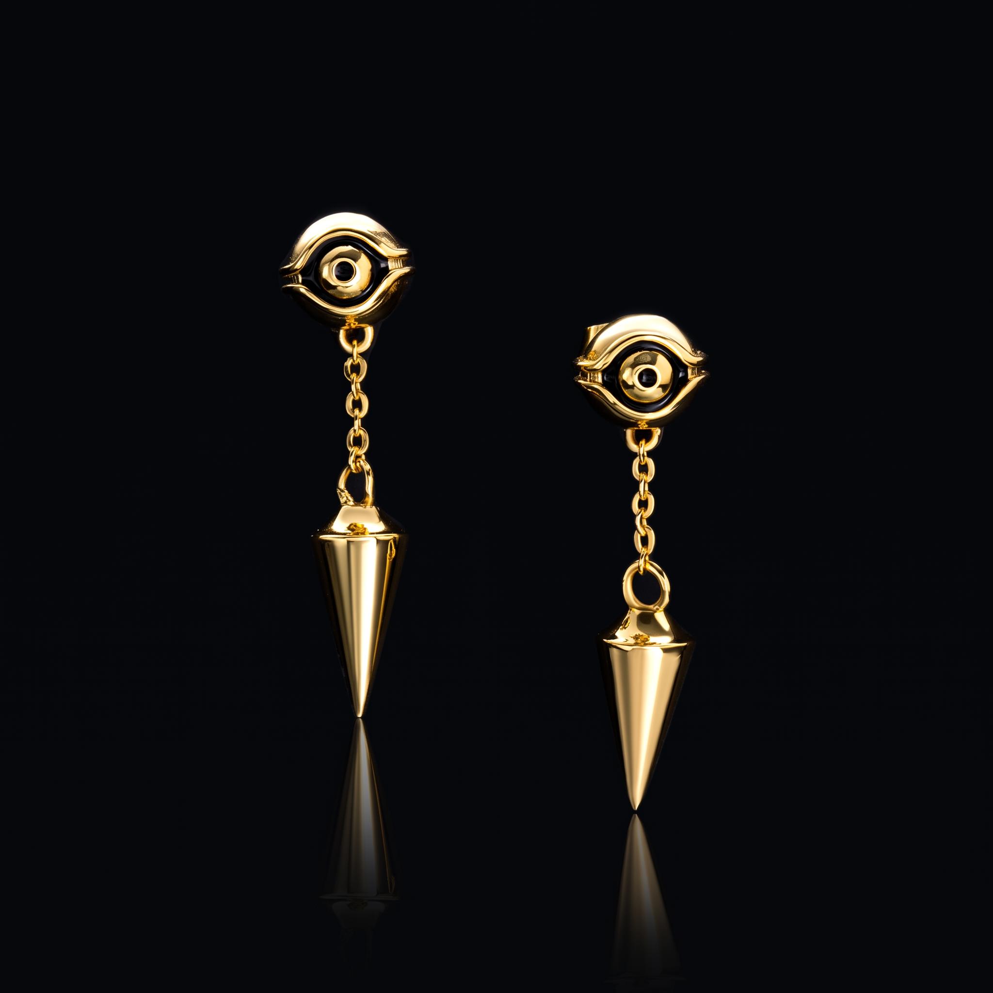 Eye of Ra Cron Drop Earrings