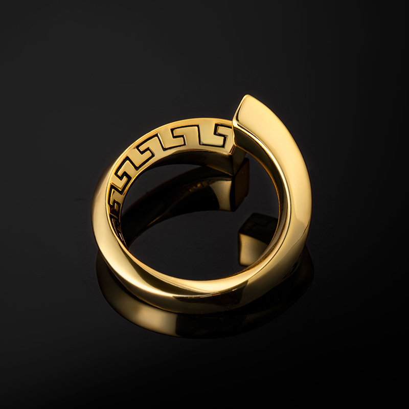 Men's Greek Key Mobius Infinity Ring