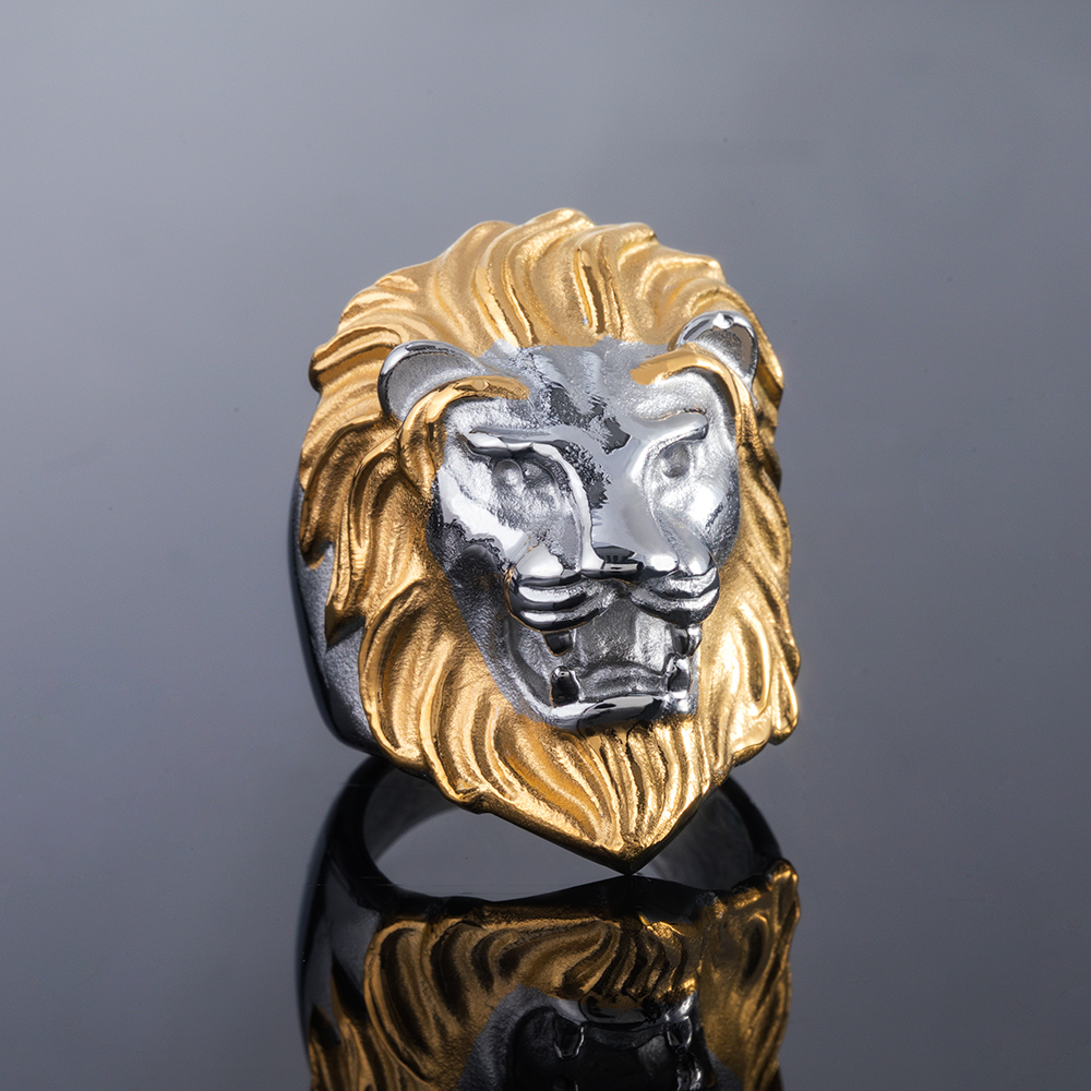 Stainless Steel Lion Head Ring