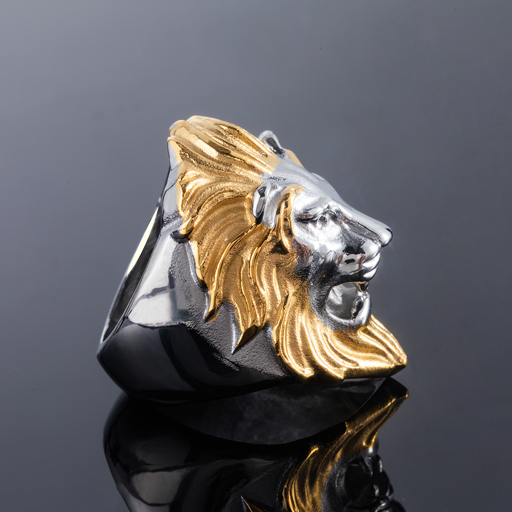 Stainless Steel Lion Head Ring