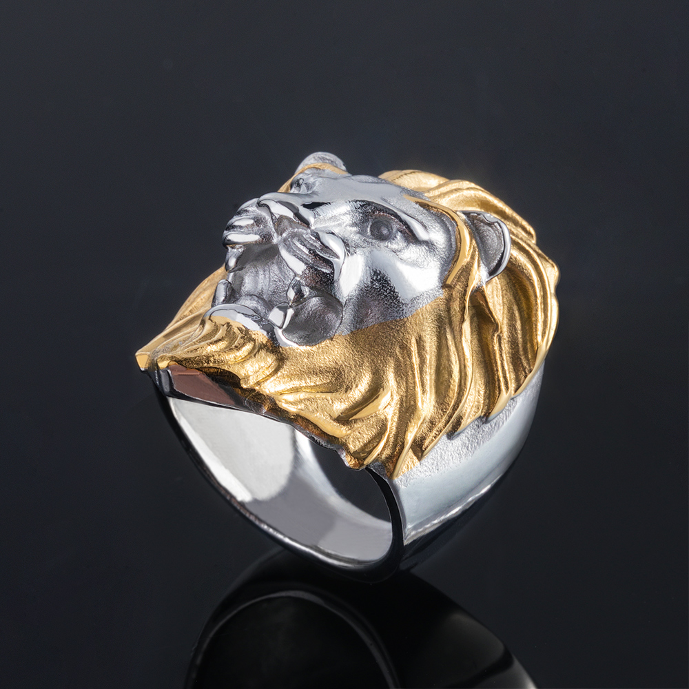 Stainless Steel Lion Head Ring