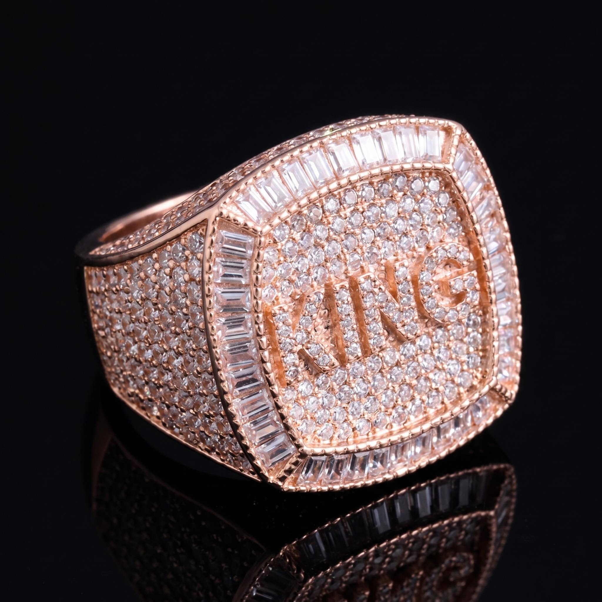 Iced 3D Custom Baguette Name Ring Iced 3D Custom Baguette Name Ring