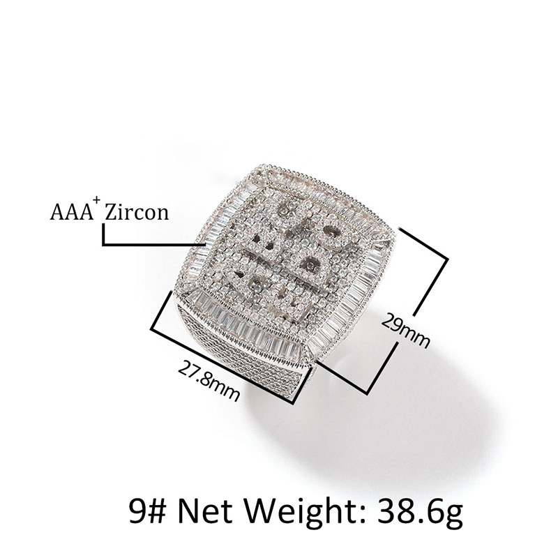 Iced Custom A-Z Baguette Letters Ring