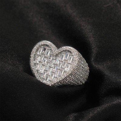 Heart-shaped Baguette Cut Ring