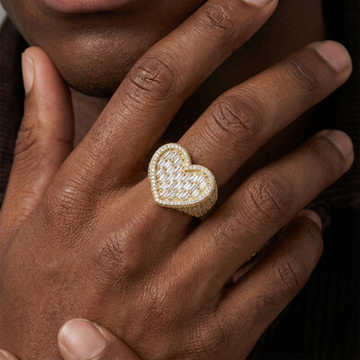 Heart-shaped Baguette Cut Ring