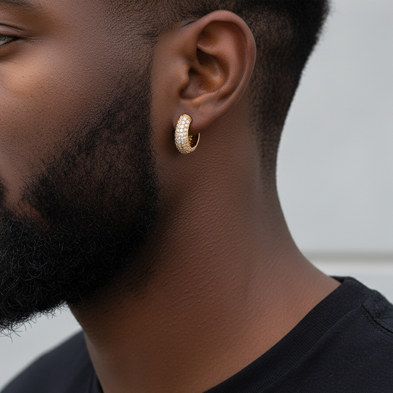 Micro Pave Hoop Earring