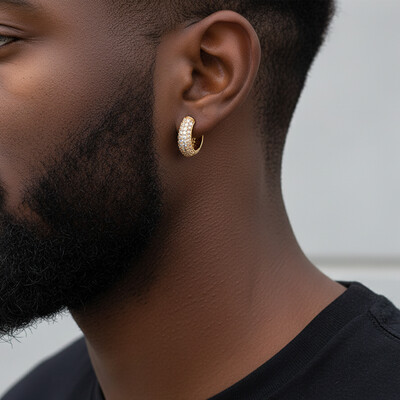 Micro Pave Hoop Earring