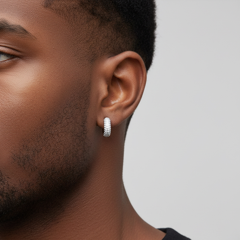 Micro Pave Hoop Earring