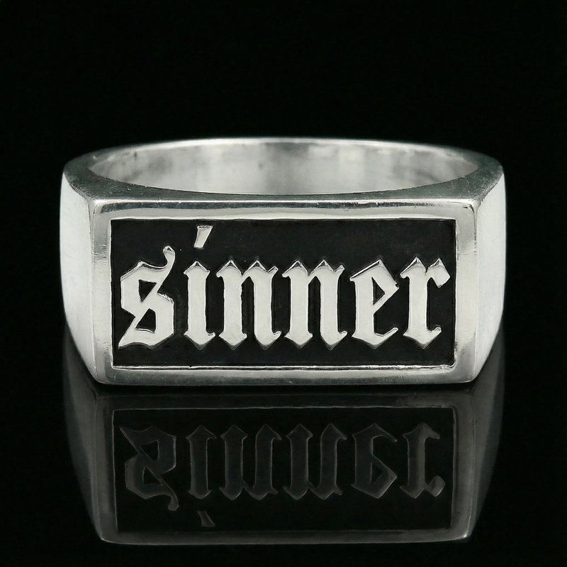 Men's Custom Old English Name/Letters Square Signet Ring