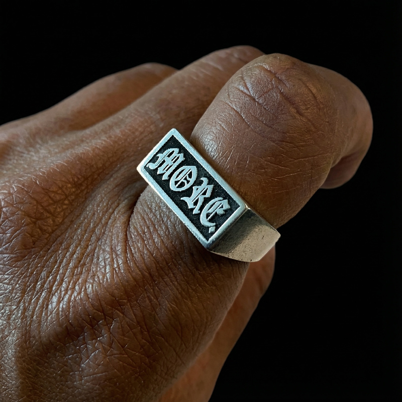Men's Custom Old English Name/Letters Square Signet Ring