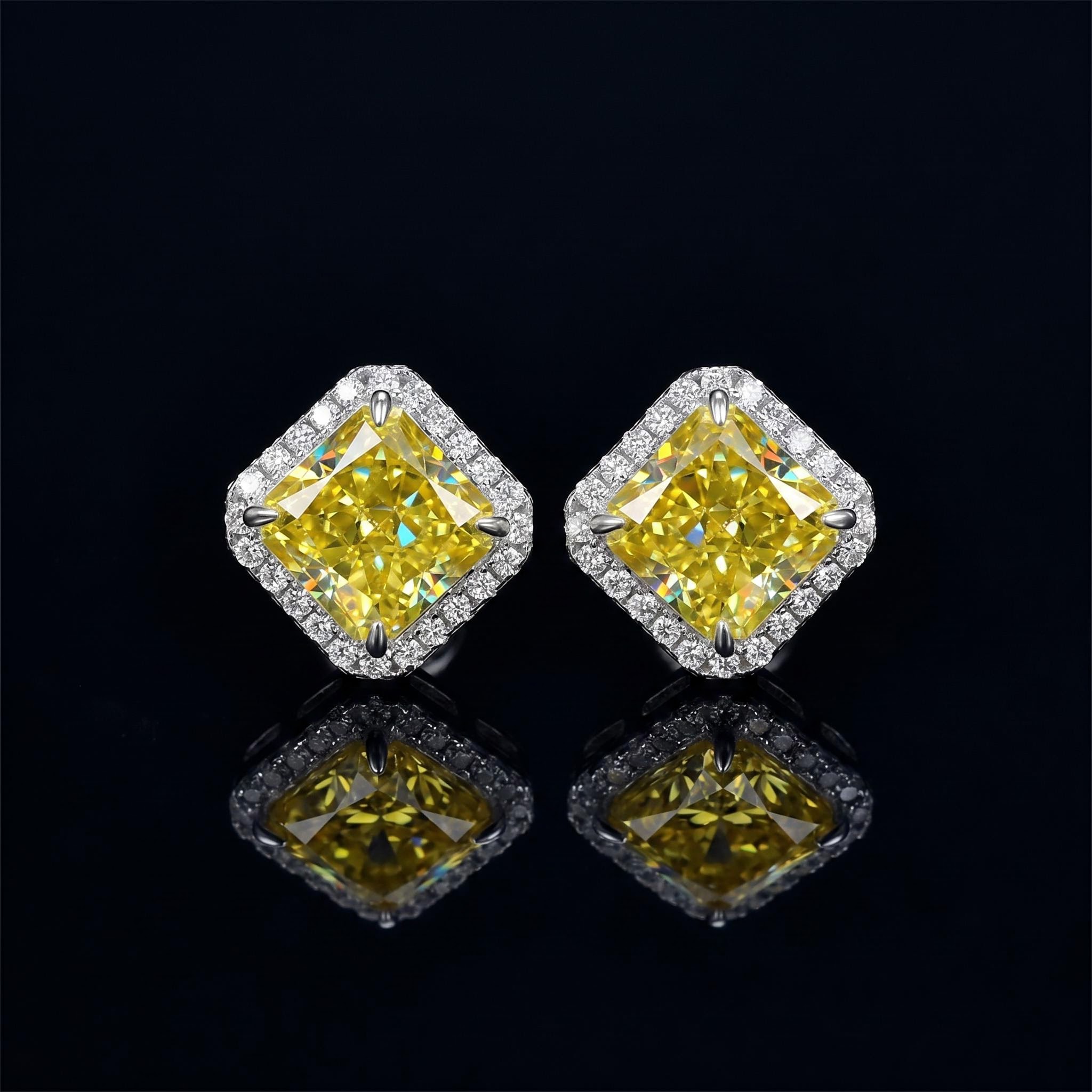 Radiant Cut Stud Earrings