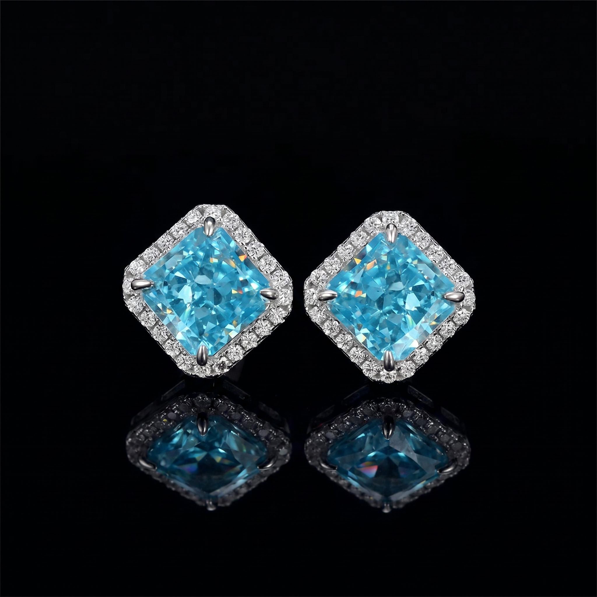 Radiant Cut Stud Earrings
