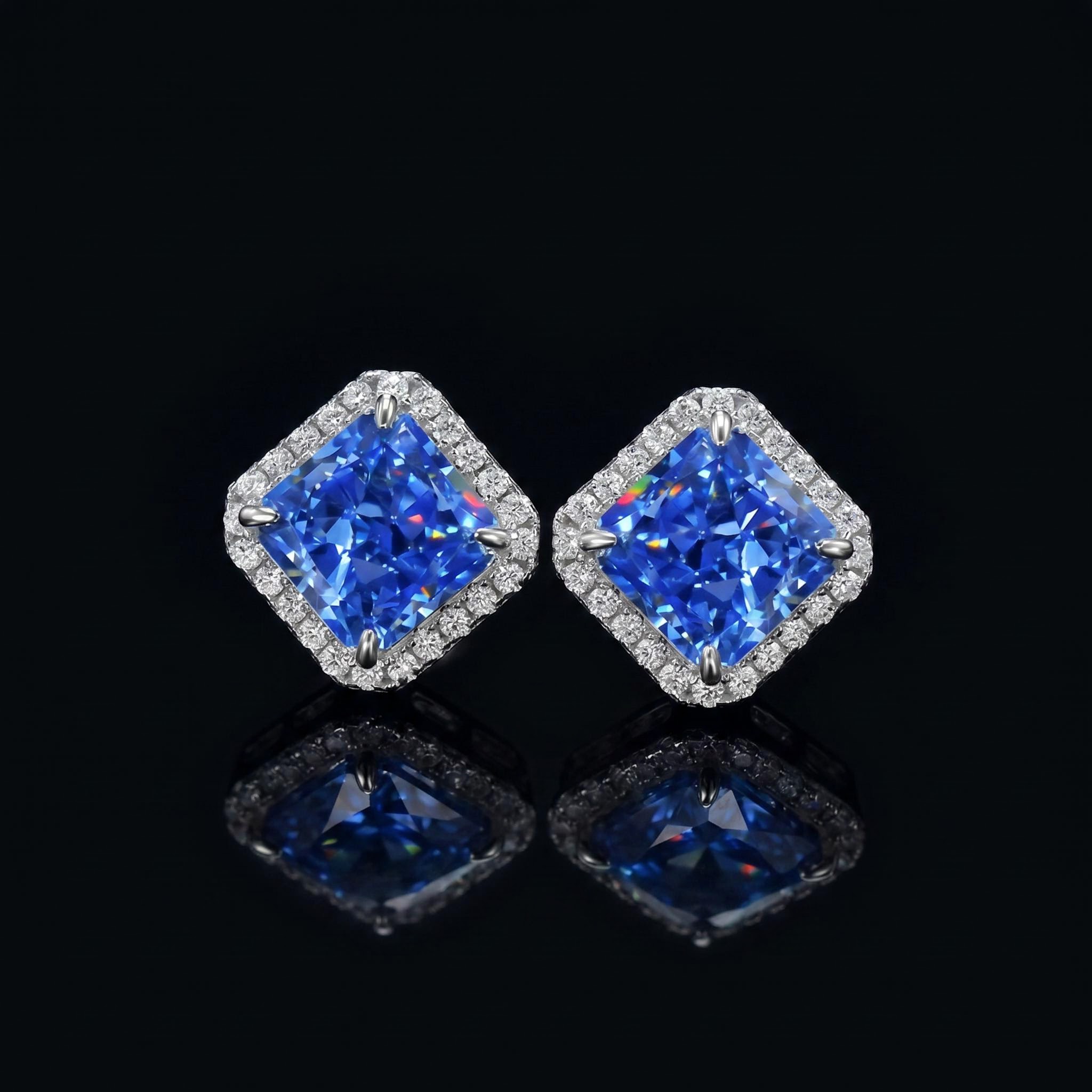 Radiant Cut Stud Earrings