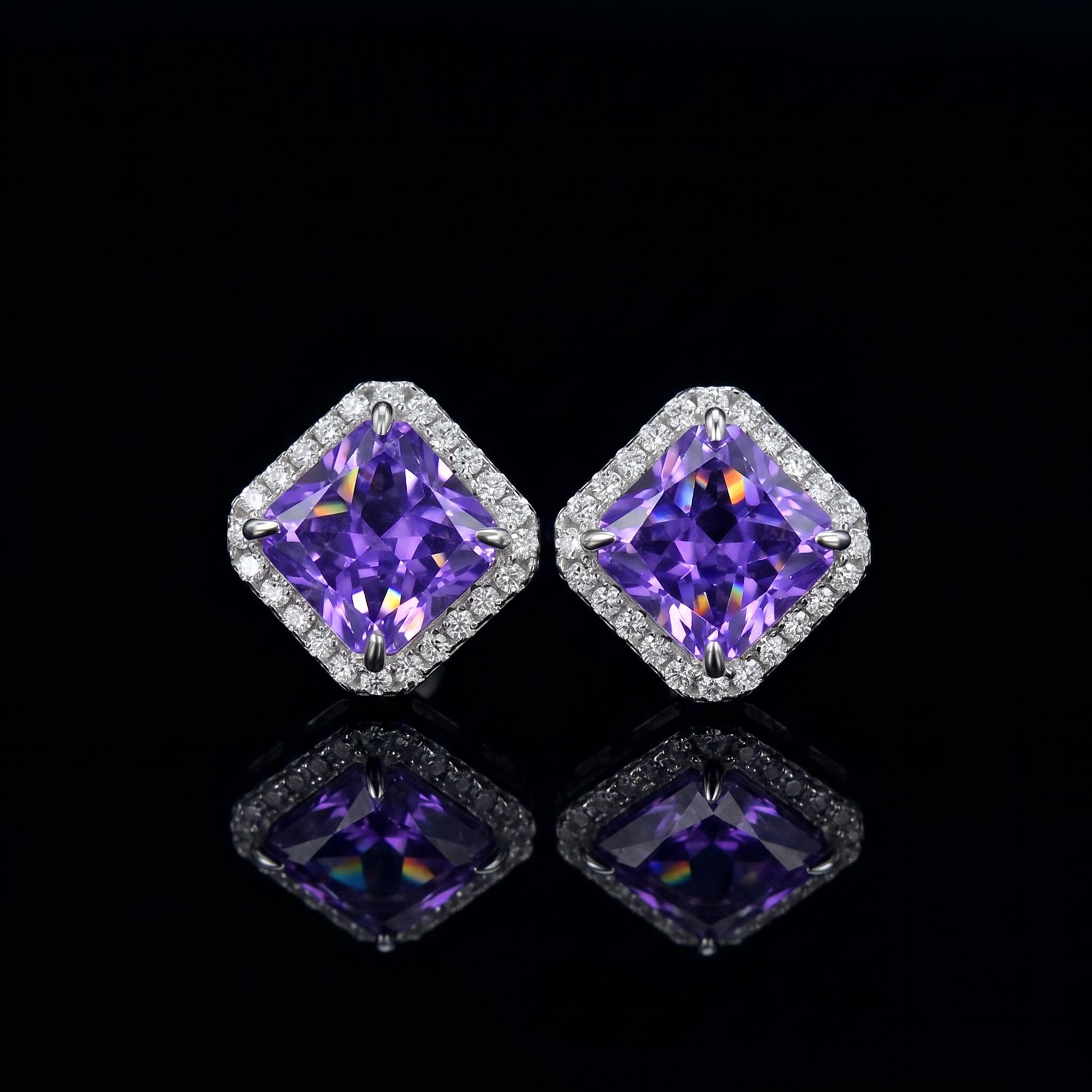Radiant Cut Stud Earrings