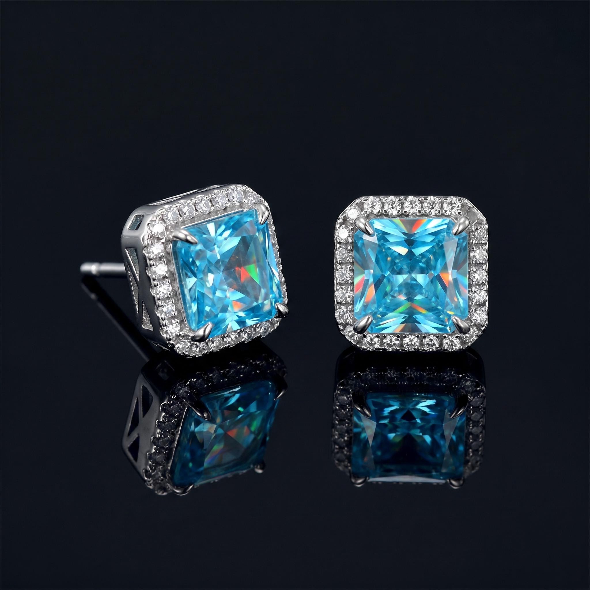 Radiant Cut Stud Earrings