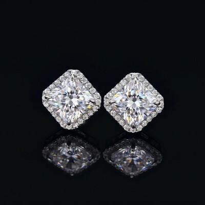 Radiant Cut Stud Earrings