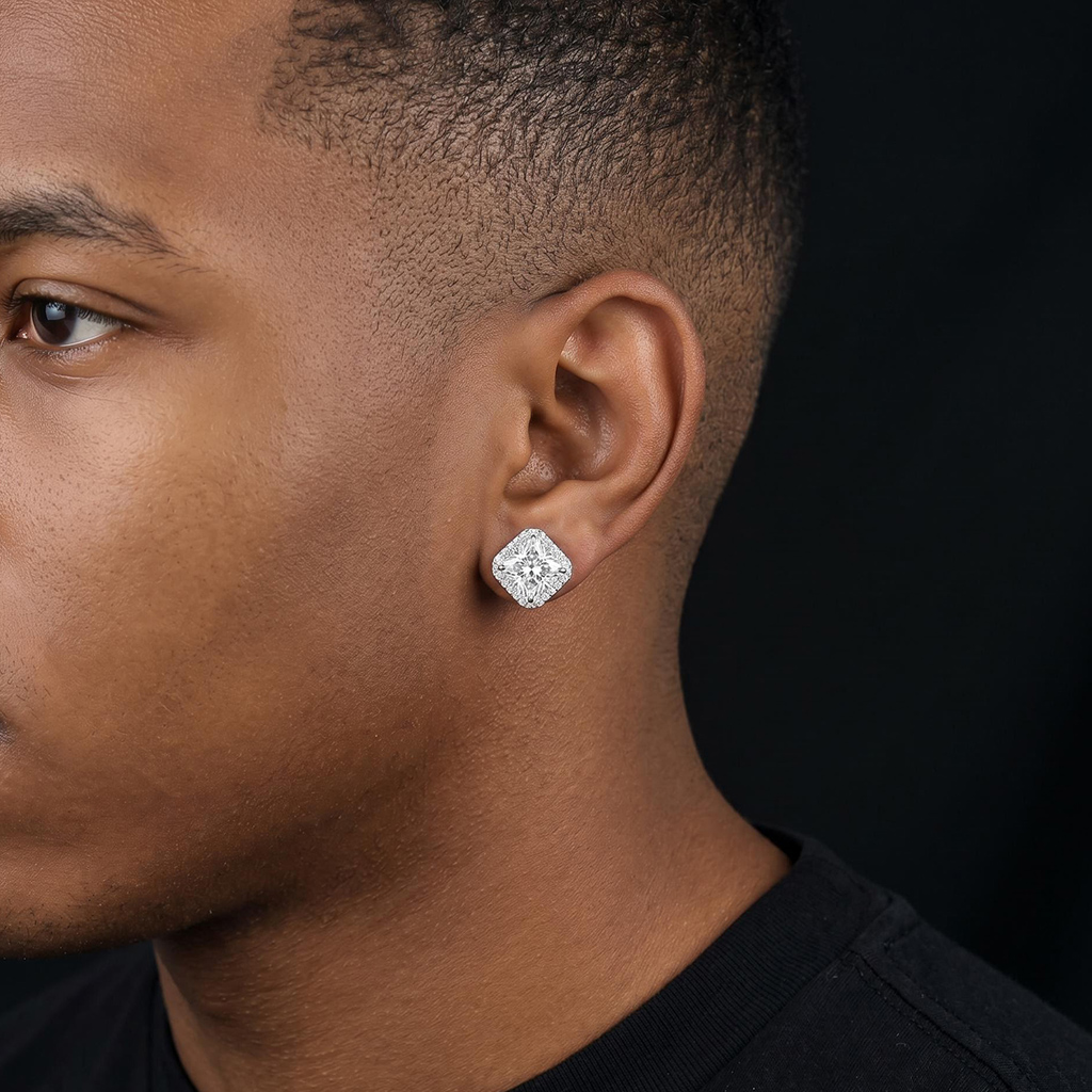 Radiant Cut Stud Earrings