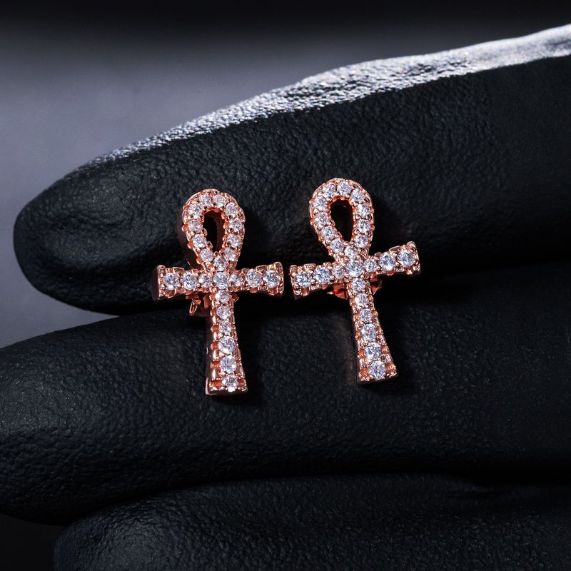 Micro Pave Ankh Earring