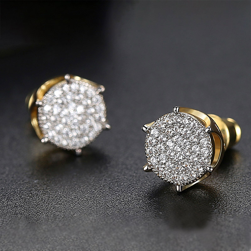 Micro Pave Diamonds Stud Earrings