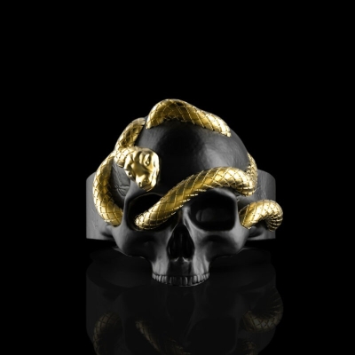 Two-tone Snake Skull Ring