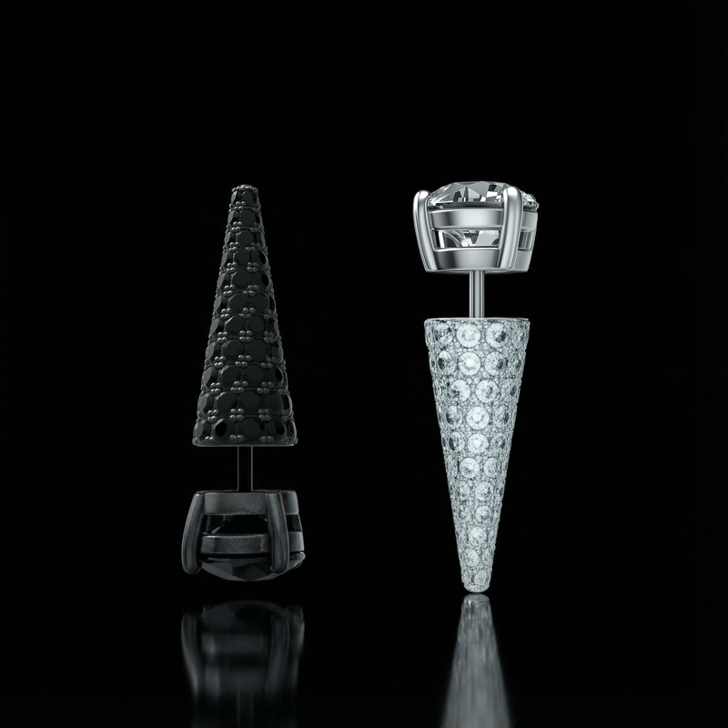 Iced Spike Stud Earrings