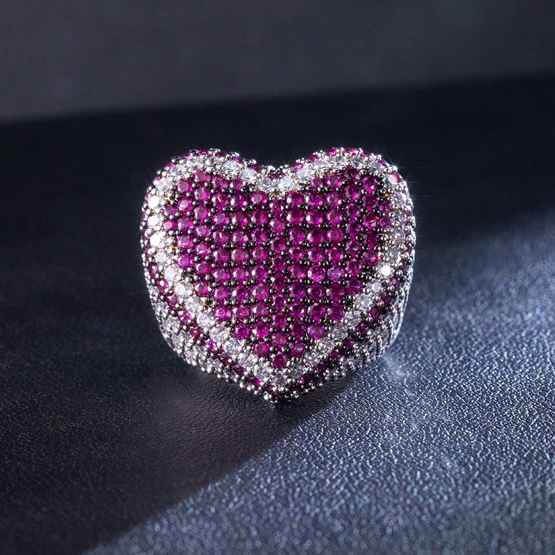 Micro Pave Heart-shaped Ring