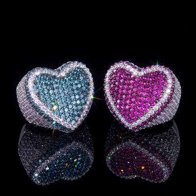 Micro Pave Heart-shaped Ring