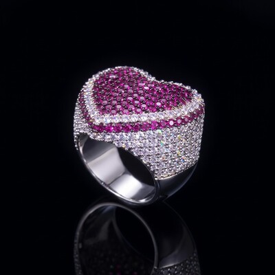 Micro Pave Heart-shaped Ring
